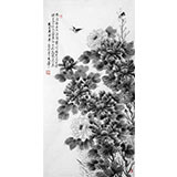 戚明四尺水墨牡丹画