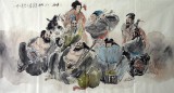 【已售】六尺写意人物国画《醉八仙》