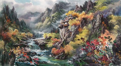 【已售】朝鲜一级画家 南真洙《金刚山之秋》