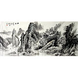 小六尺水墨山水画《幽谷》