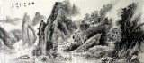 【已售】小六尺水墨山水画《幽谷》