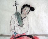 【已售】李立辰仕女画《抱得琵琶》（询价）