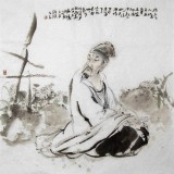 李立辰精品斗方《采菊东篱下》