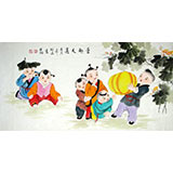 三尺儿童卧室挂画《童趣天真》