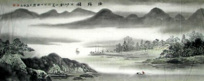 名家水墨写意山水画分享展示图片