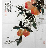 祝寿斗方画《玉桃长生》