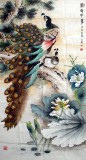 【已售】六尺国画花鸟孔雀《盛世中华》