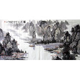 四尺漓江山水画《漓江秋韵》