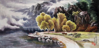 金冲国朝鲜画《故乡》