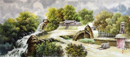 【已售】石姬《故乡的月夜》朝鲜画