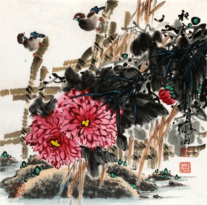 【已售】三尺斗方国画《秋香》