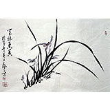 【已售】四尺三开兰花《室静兰香》