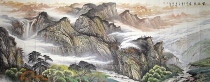 【已售】巨幅办公室风水画《紫气东来》