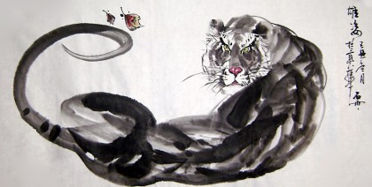 【已售】魏武双国画虎《雄姿》（可定制）