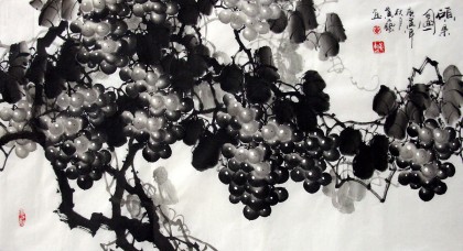 【已售】三尺写意国画葡萄《硕果图》