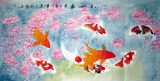 【已售】四尺吉祥九鱼图