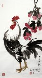 【已售】左云青国画雄鸡图《大吉大利》