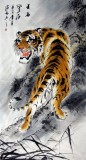 【已售】六尺国画上山虎《王者风范》