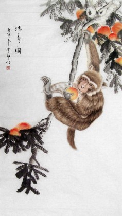 风水画《瑞寿图》 祝寿字画礼品