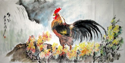 【已售】四尺公鸡图《雄风》