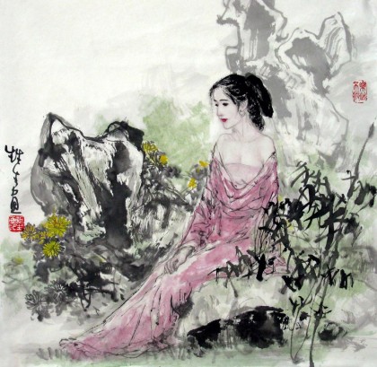 名家宁新生国画仕女图- 仕女图- 99字画网