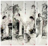 名家国画仕女图《四条屏》 - 仕女图- 99字画网