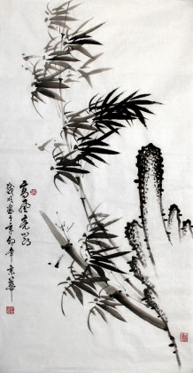 【已售】戚明三尺国画翠竹《高风亮节》已裱轴