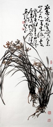 【已售】李明成画集原稿四尺《兰花图》
