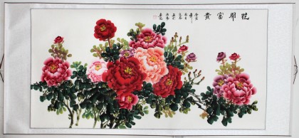 【已售】六尺精裱牡丹图 《花开富贵》