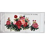 【已售】六尺精裱牡丹图 《花开富贵》
