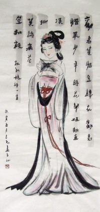 【已售】李立辰精品三尺仕女图《劝君莫惜金缕衣》（询价）