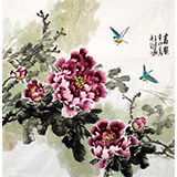 王芳四尺斗方牡丹图《春韵》