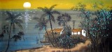 【已售】三尺山水国画《海上升明月》