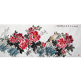 【已售】王芳六尺牡丹画《暖艳红香富贵春》