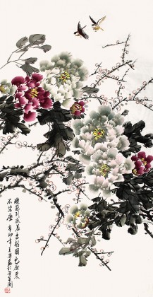 SK王芳四尺牡丹画《国色不染尘》