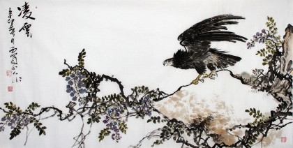 【已售】四尺办公室雄鹰图《凌云》