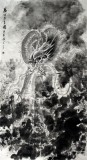 【已售】六尺精品水墨中国龙《万代大吉》