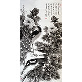 【已售】戚明四尺国画《孔雀牡丹图》
