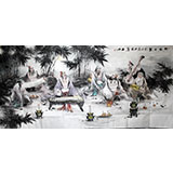 魏武双八尺国画《竹林七贤》（议价）