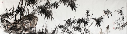 西蜀山人六尺对开作品《晨曦》
