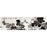 西蜀山人六尺对开作品《荷花清心》
