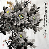 【已售】一方精品斗方牡丹图《花香图》