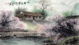 【已售】三尺江南水乡国画《山乡春浓》