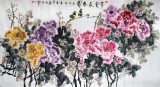【已售】著名佛学画家李喜军六尺《华夏长春图》