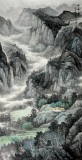 【已售】八尺办公室风水画《山居图》