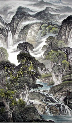 【已售】六尺精品山水画《大山之恋》