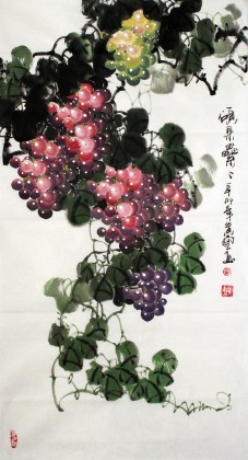 【已售】黄艺三尺餐厅装饰画葡萄《硕果累累》