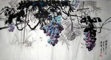 【已售】蒋峰三尺写意花鸟画《硕果累累》