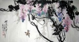 【已售】蒋峰三尺写意花鸟画《紫气东来》