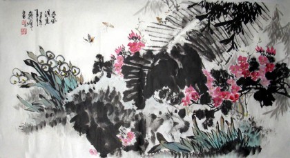 【已售】蒋峰三尺写意花鸟画《春风得意》
